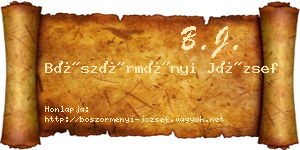Böszörményi József névjegykártya