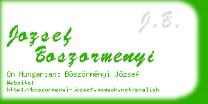 jozsef boszormenyi business card