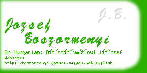 jozsef boszormenyi business card